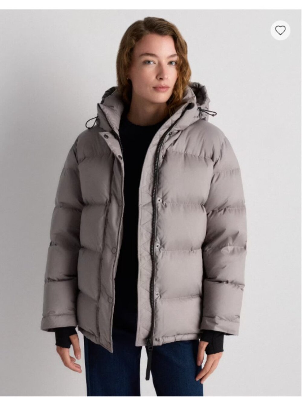 EUC QUINCE WOMEN’S RESPONSIBLE GOOSE DOWN PUFFER JACKET – MOREL GREY – MEDIUM